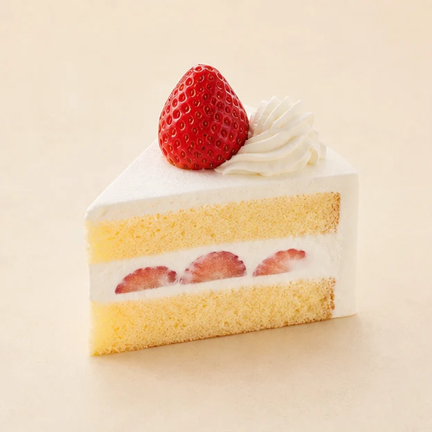 苺と生クリームを飾ったショートケーキ
